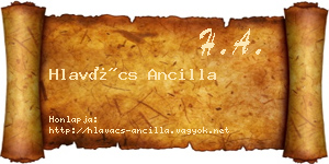 Hlavács Ancilla névjegykártya